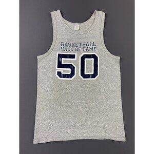 Rare True Vintage 80s Champion Basketball Hall Of Fame #50 Gray Tank Top Shirt